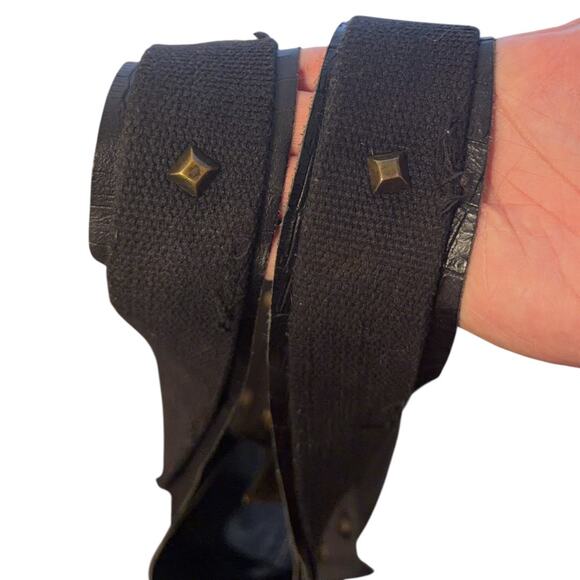 Parlato Pelletterie Italian Croc Embossed Leather Studded Shoulder Bag Black - Picture 11 of 14